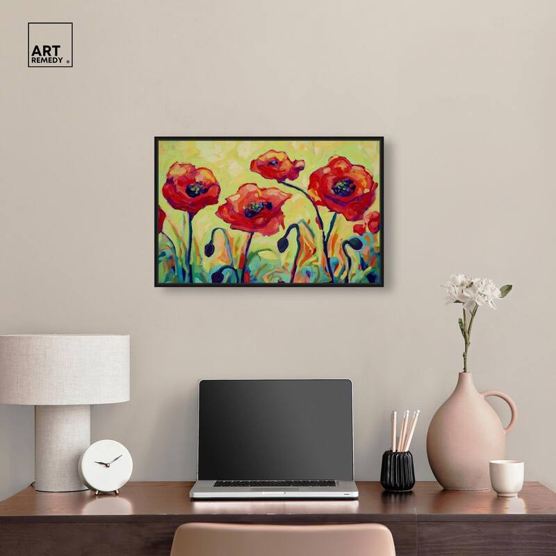 Red Poppy Field II Canvas by Art Remedy