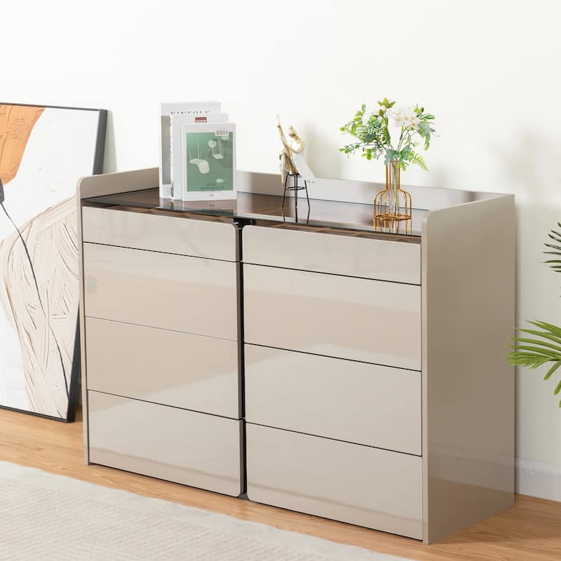 Modern Dresser Cabinet with Jewelry Storage and 6 Drawers