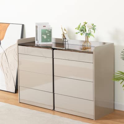 Modern Dresser Cabinet with Jewelry Storage and 6 Drawers