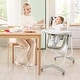 preview thumbnail 1 of 47, Multifunctional Folding Baby High Chair with Rolling Wheels and Adjustable Height - 40" x 23" x 36"-43.5"(L x W x H) White