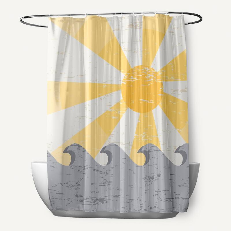 Sunbeams Geometric Print Shower Curtain - Grey