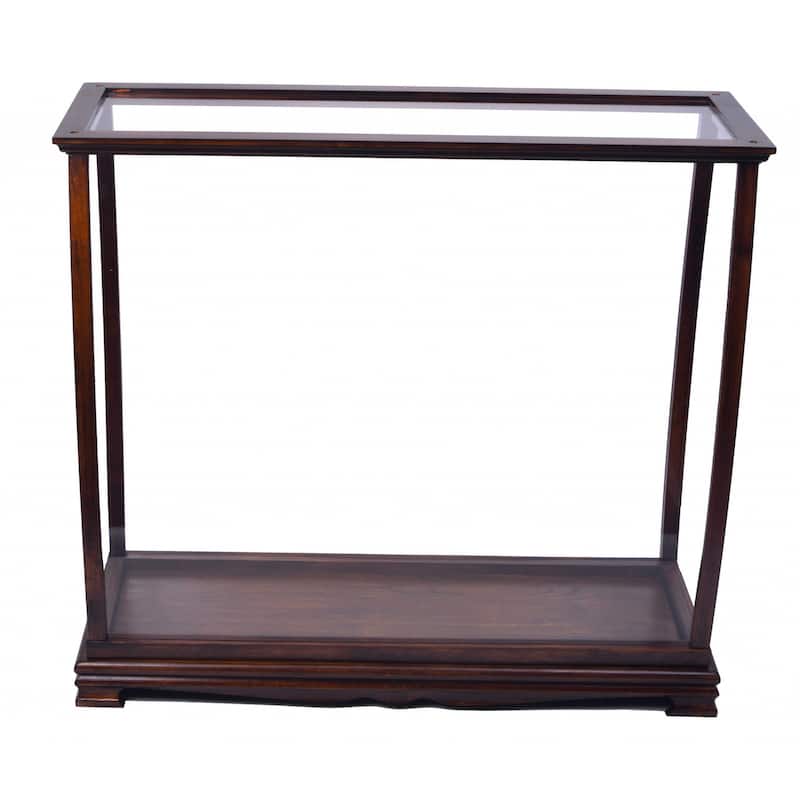 HomeRoots 13" Dark Brown And Clear Glass Standard Display Stand - 13