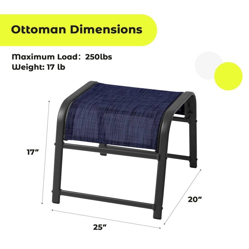 Steel-Framed Fabric Footstool – Versatile Indoor/Outdoor Footrest & Seat