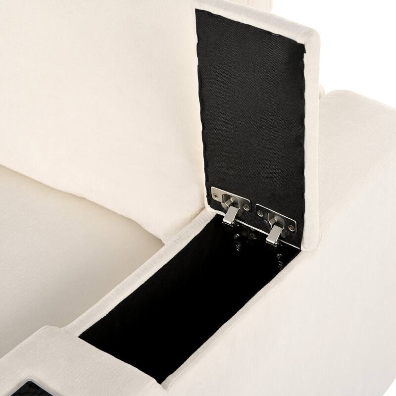 4-Seater Sectional Sofa with USB, Bluetooth, & Wireless Charging