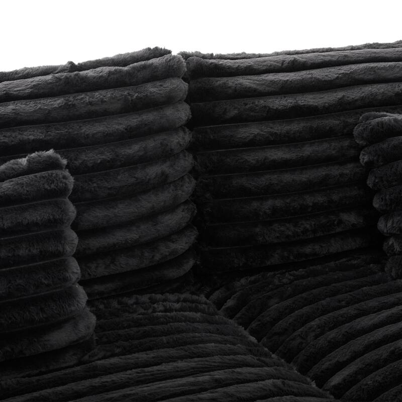 Oversized Double Chaise Lounge Sofa, Living Room 2 Seater Sofa Upholstered Sleeper Sofa Bed Daybed with USB Ports & Cup Holders