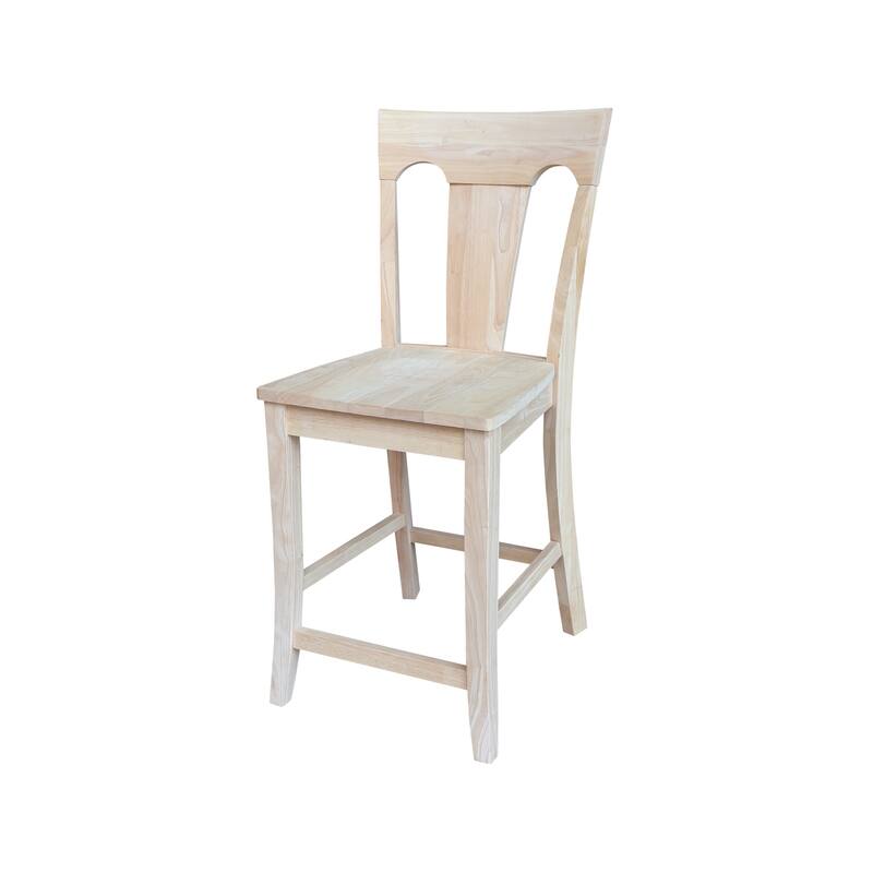 36 in Solid Wood Round Top Counter Height Dining Table with Stools in Unfinished