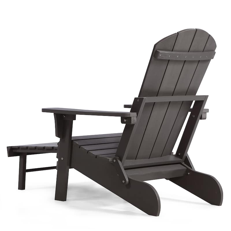 Hurley Folding Poly Adirondack Chair with Pull-out Ottoman (Set of 2)