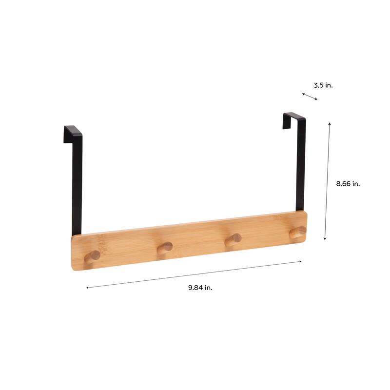 Simplify Bamboo Over the Door 4 Hook in Black
