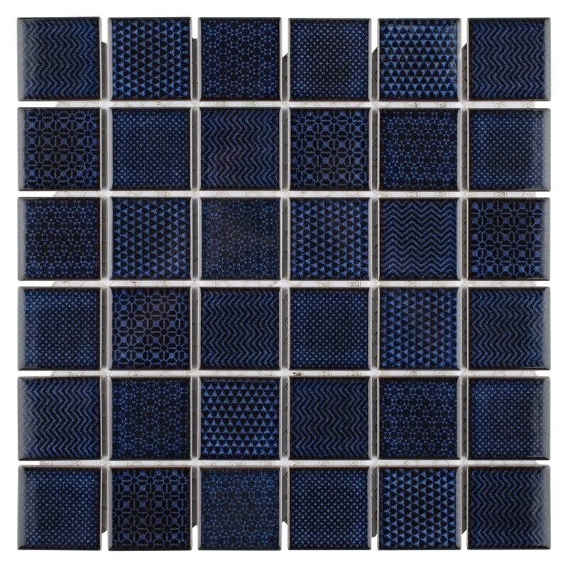 Merola Tile Celadon Royal 11-5/8" x 11-5/8" Porcelain Mosaic Floor and Wall Tile - Case (10 Tiles)