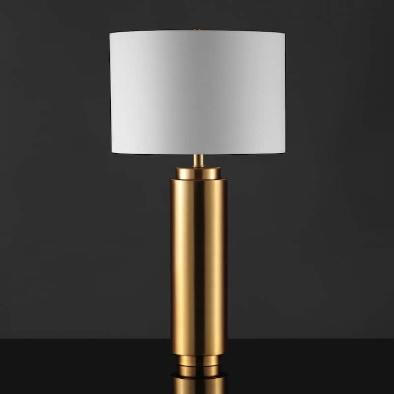 SAFAVIEH Couture Lighting 30-inch Terry Metal Pillar Table Lamp - 15 IN W x 15 IN D x 30 IN H