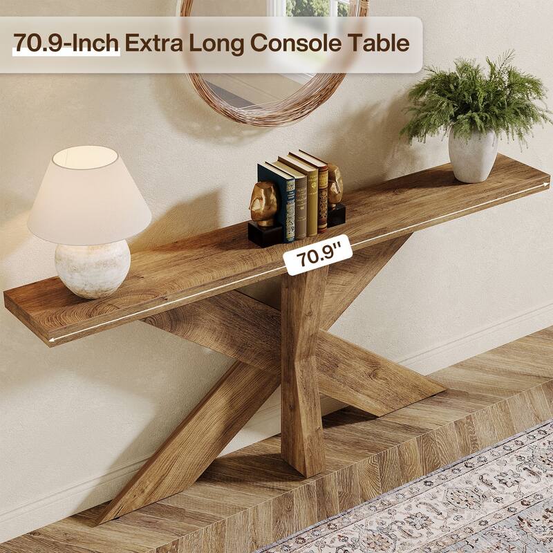 70.9-Inch Long Narrow Wood Console Table for Entryway