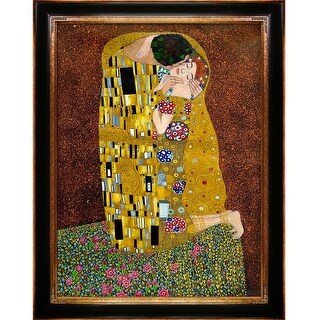 Gustav Klimt 'The Kiss (Full View)' Hand Painted Oil Reproduction - Bed ...