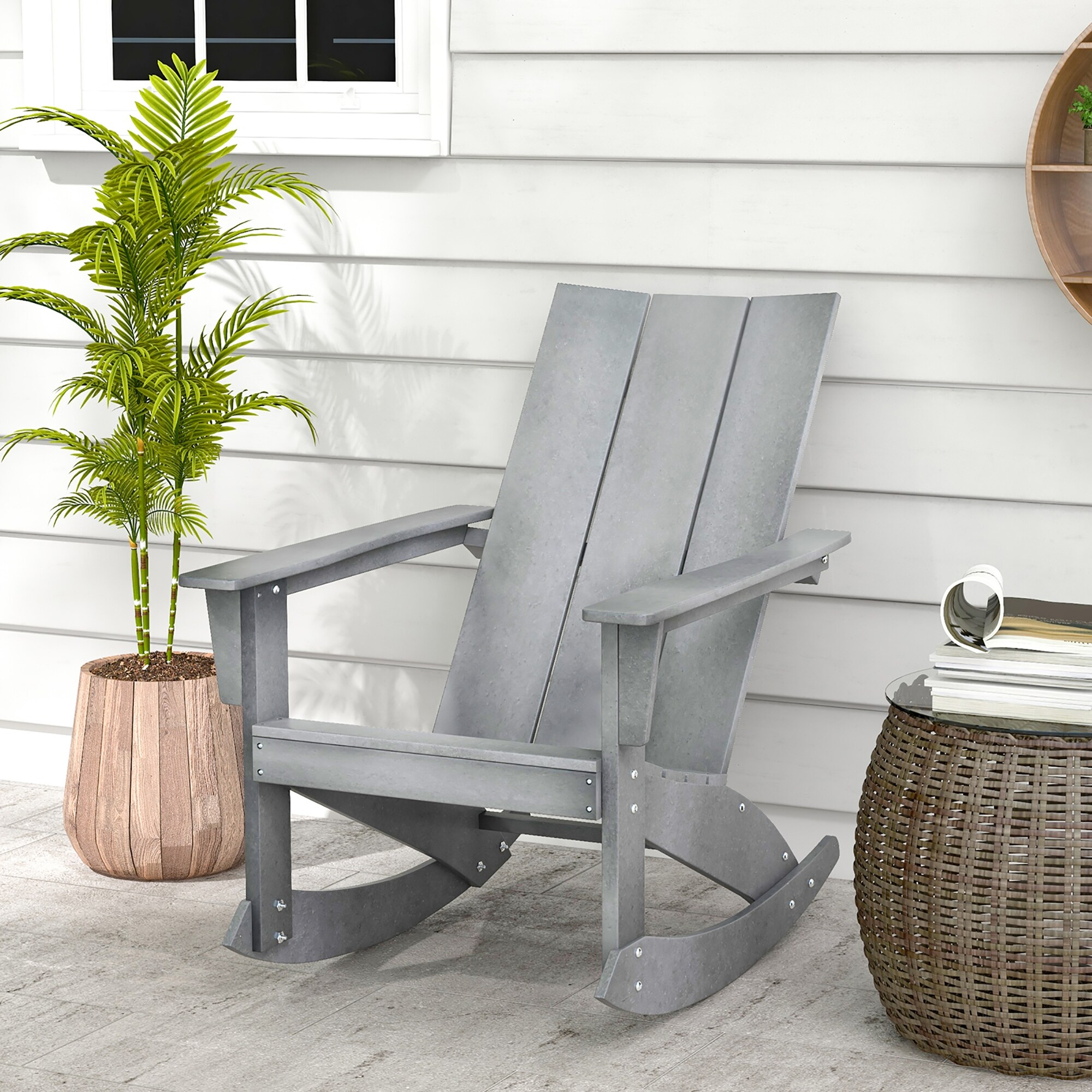 Gray adirondack rocking hot sale chair