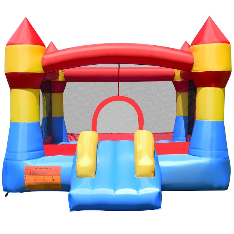 Costway 3-in-1 Kids Bouncer with Slide Large Jumping Area & Basketball