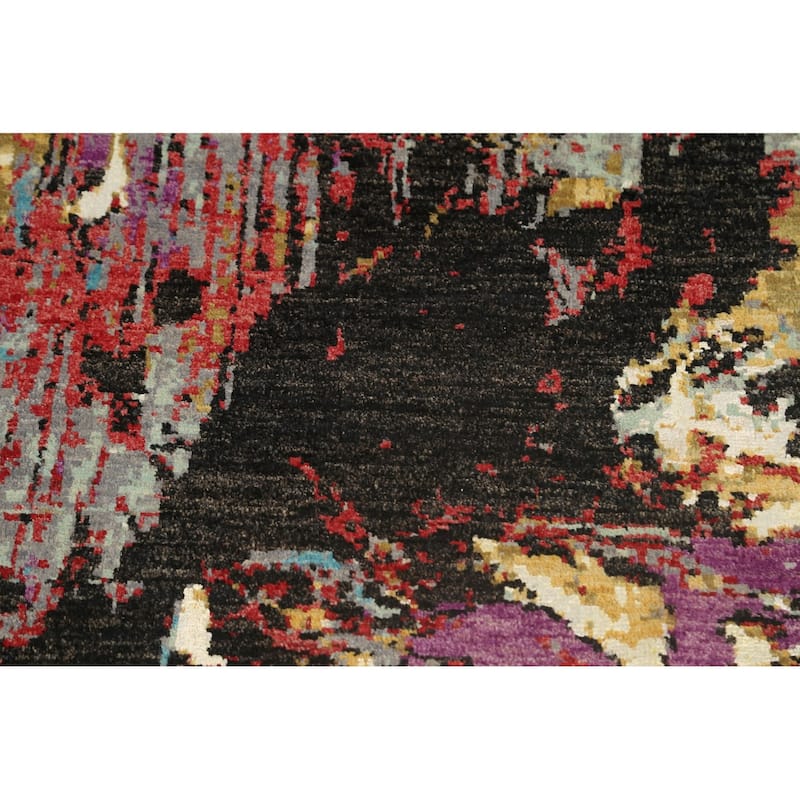 Wool/ Silk Vegetable Dye Abstract Oriental Modern Area Rug Handmade - 4'1" x 6'4"