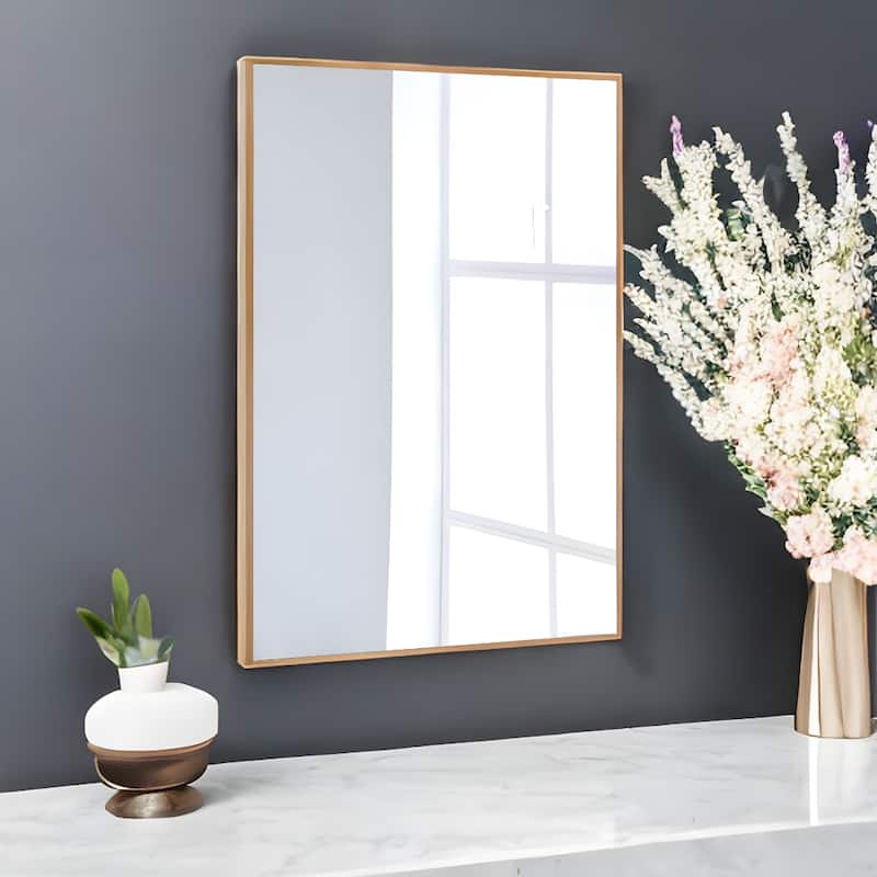 HomeRoots 36" Gold Metal Framed Bathroom Vanity Mirror - Gold