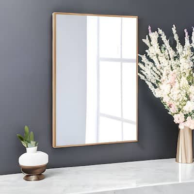 HomeRoots 36" Gold Metal Framed Bathroom Vanity Mirror
