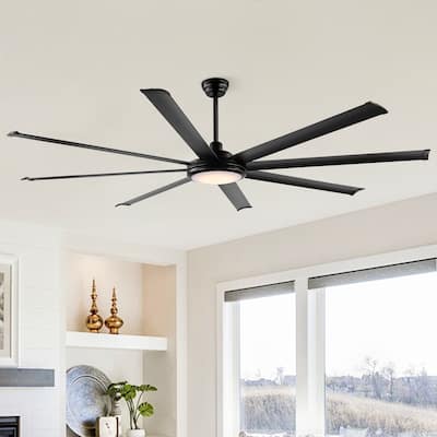 WINGBO 64" and 72" and 80" and 96" Indoor Ceiling Fan with LED Light and Remote