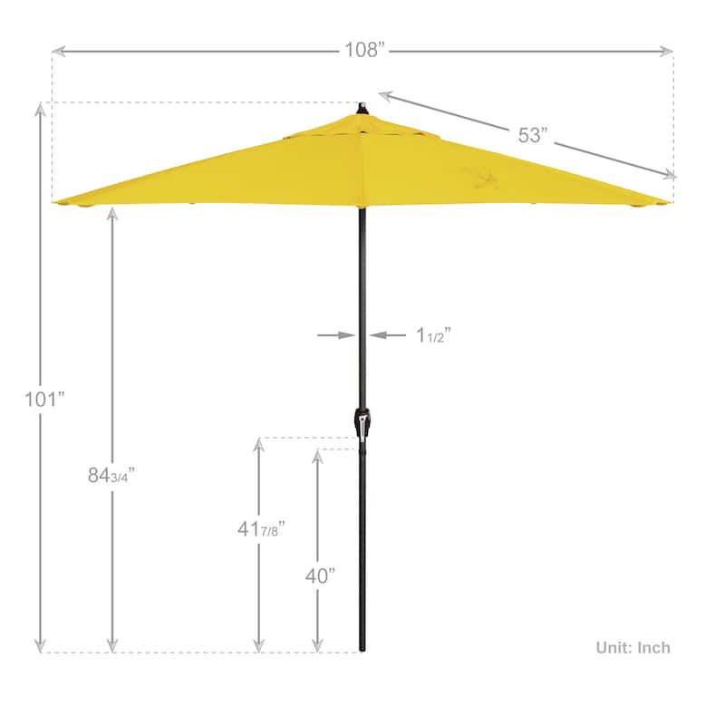 North Bend 9-foot Crank Lift Auto Tilt Patio Umbrella with Outdoor Rated Olefin fabric by Havenside Home