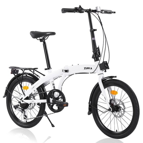 7-Speed Folding Bike, 20 Inch Steel Frame, Double Disc Brakes