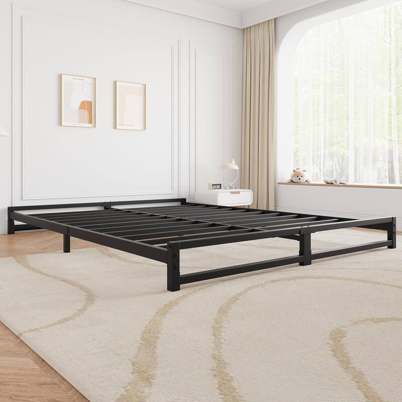6 Inch Metal Platform Bed Frame with Steel Slat Support