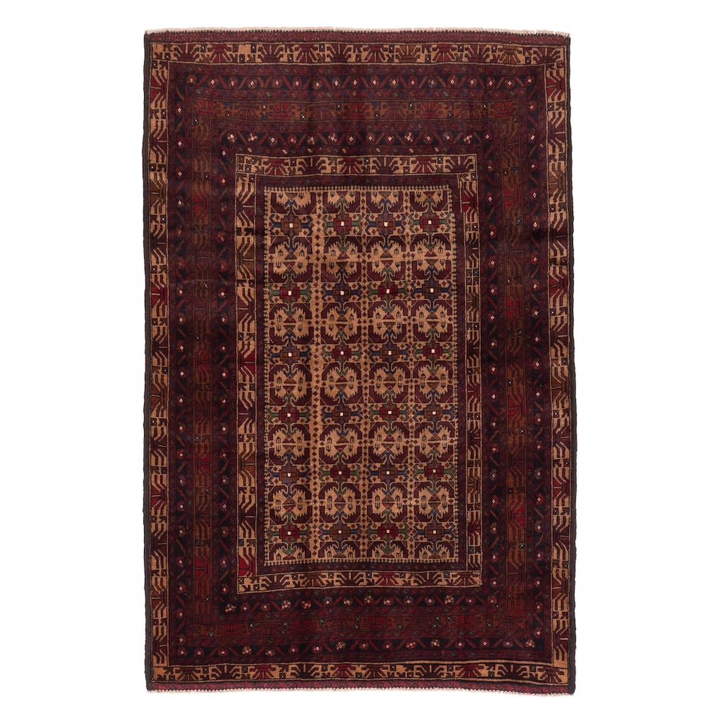 ECARPETGALLERY Hand-knotted Teimani Tan Wool Rug - 4'1 x 6'4