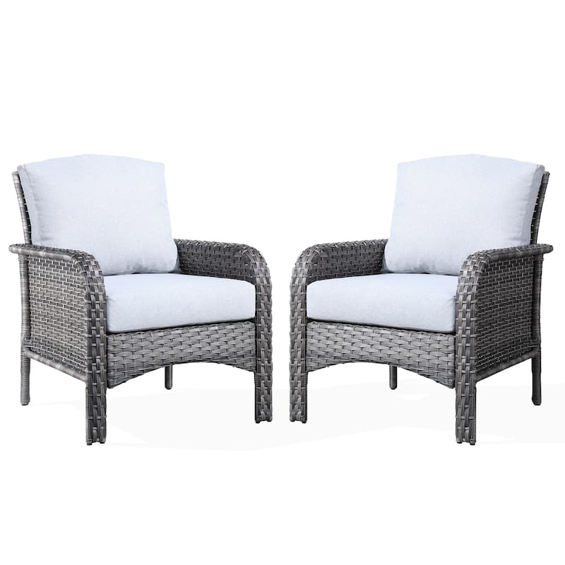 XIZZI Outdoor Patio Furniture Wicker Chair Set (Set of 2)