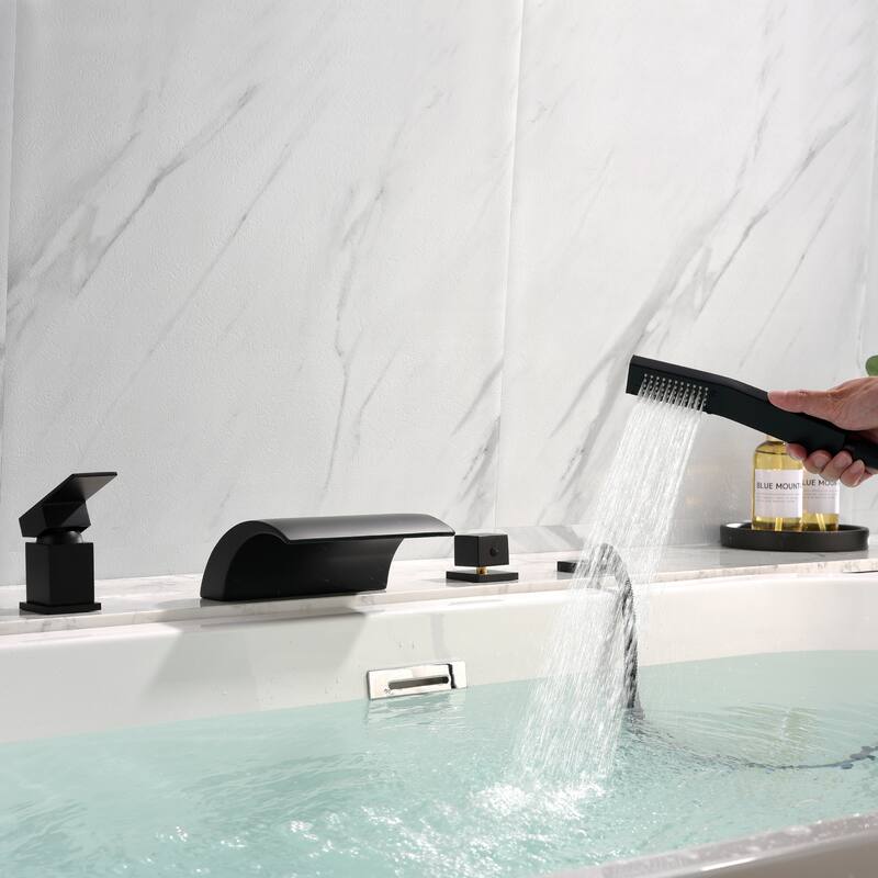 Tub Deck Mount Roman Tub Faucet with 1-Hand Shower