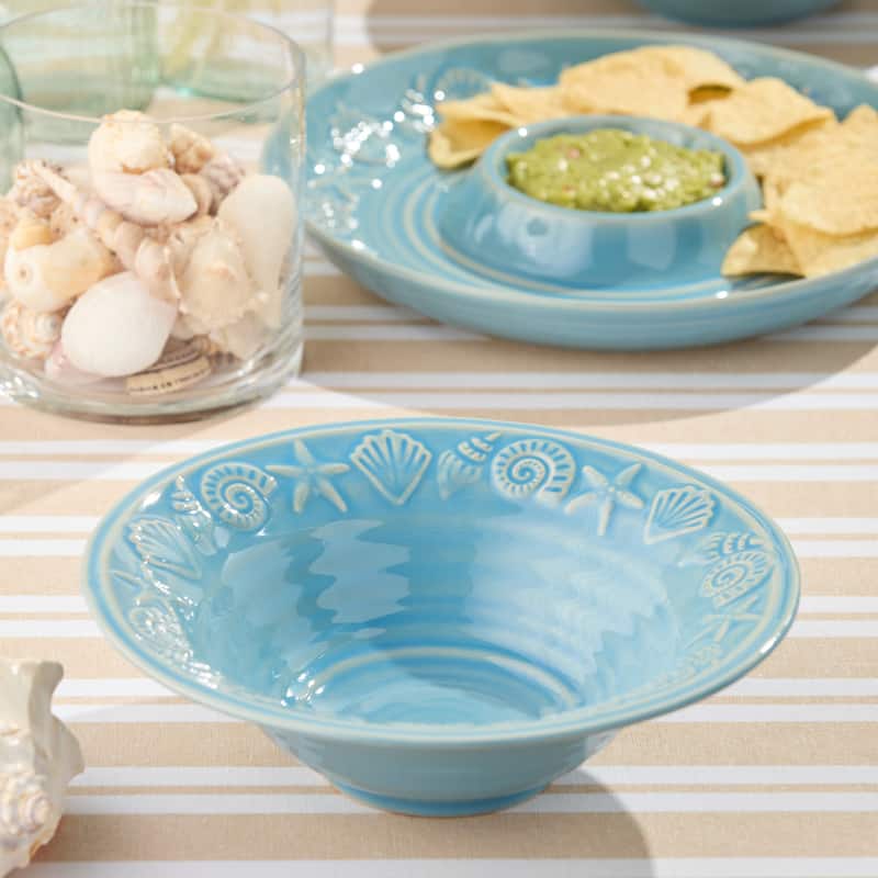 Certified International Coastline Blue 70 oz. Deep Bowl 11" x 3.5" - 11.00"L x 11.00"W x 3.50"H