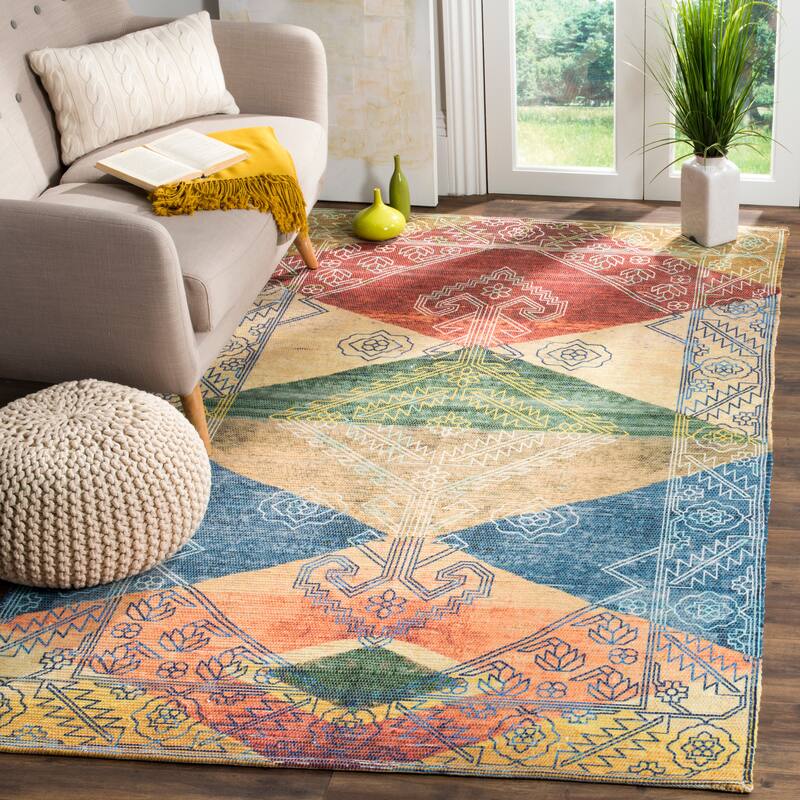 SAFAVIEH Handmade Saffron Demi Modern Tribal Cotton Rug - 3' x 5' - Multi