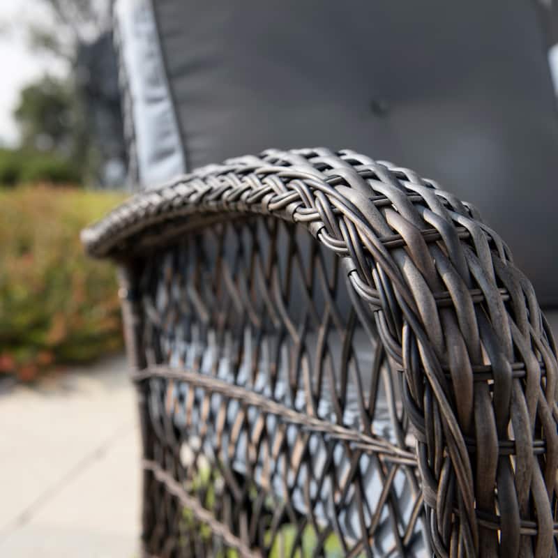 Corvus Livorno Outdoor 3-piece Steel Wicker Swivel Chat Set