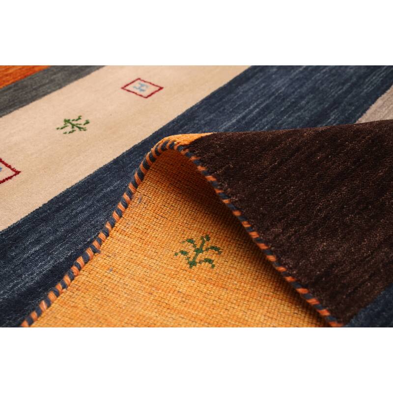 ECARPETGALLERY Hand Loomed Kashkuli Gabbeh Multi Color Wool Rug - 6'9 x 9'8