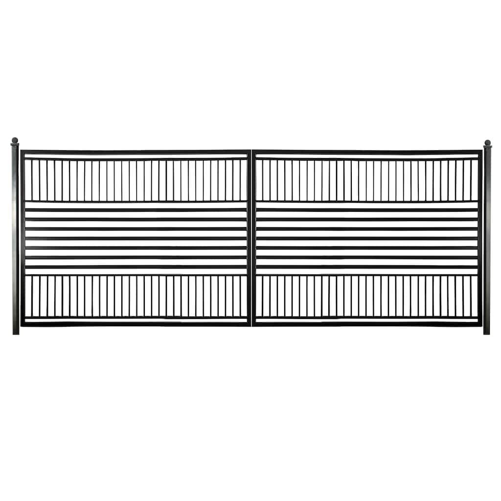 ALEKO Modern Garden Steel Dual Swing Driveway Gate Barcelona Style 16 x 6 feet