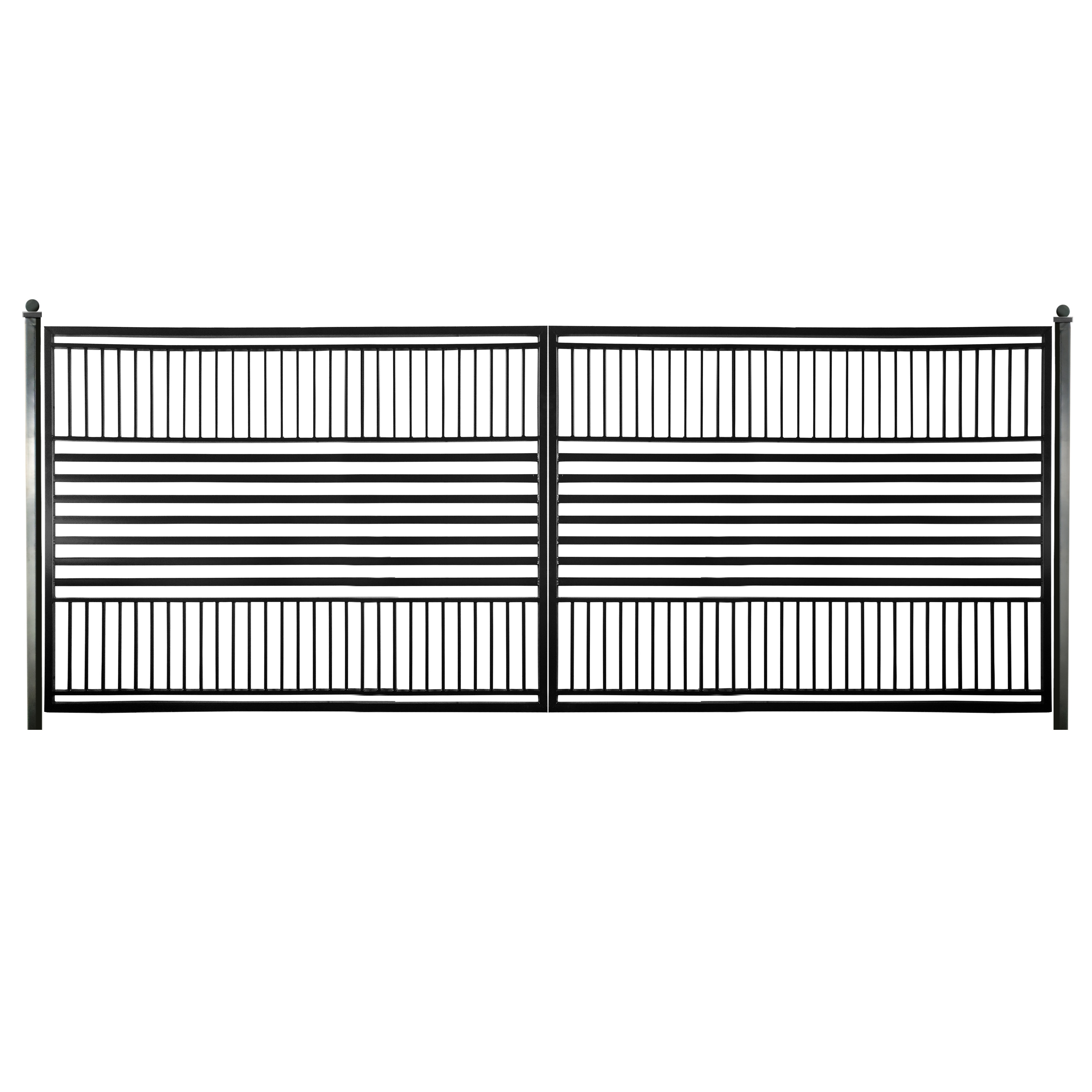 ALEKO Modern Garden Steel Dual Swing Driveway Gate Barcelona Style 16 x 6 feet