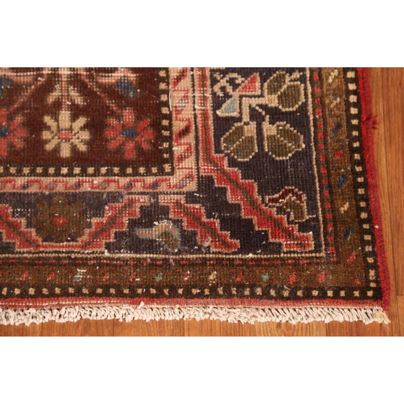 Hand Knotted Oriental 100% Wool Carpet Traditional Geometric Multi-Colored Bakhtiari Area Rug - 10' 2'' X 4' 11''