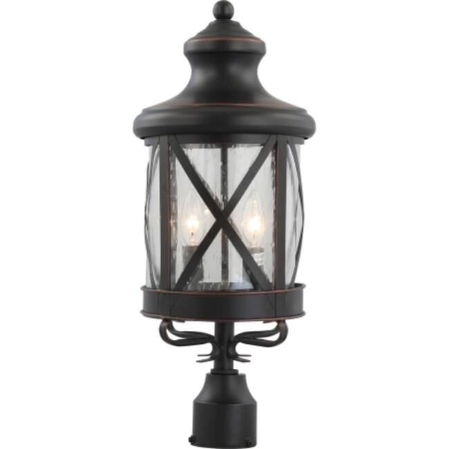 Volume Lighting 3 Light 22" Tall Outdoor Single Head Post Light - Black Copper