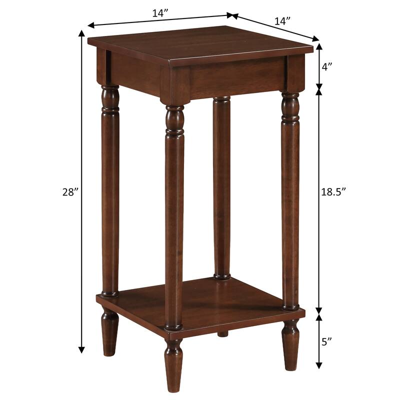 End Table with Shelf, Traditional 2 Tier Accent Side Table with Sculpted Legs for Living Room or Bedside Use - 14
