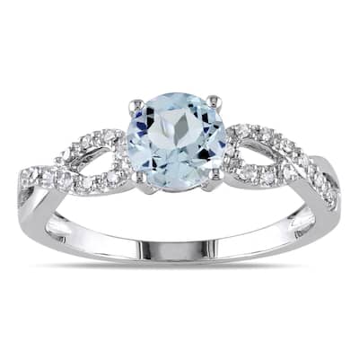 Miadora 10k Gold Gemstone and 1/10ct TDW Diamond Infinity Ring (G-H, I1-I2)
