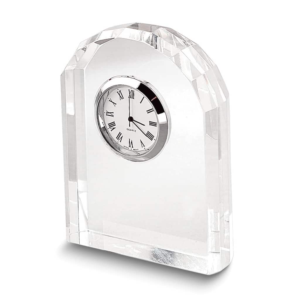 Curata Optic Crystal Arch Quartz Desk Clock