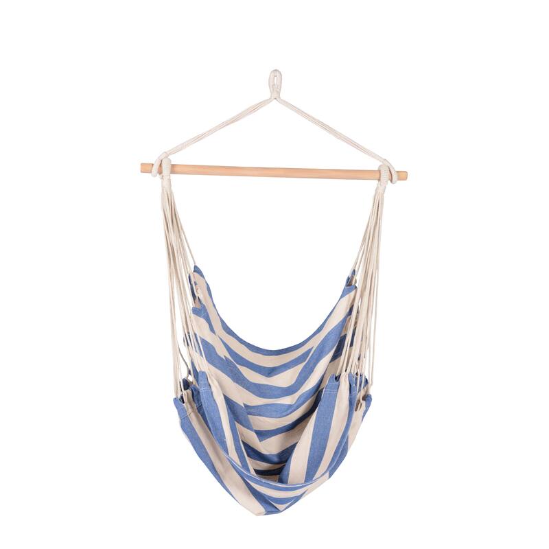 Island Retreat Boho Breeze Swinging Bungalow Chair - Hampton Blue Stripe