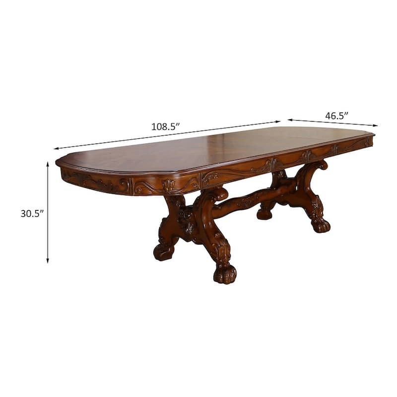 Anastasia Cherry Oak Dining Table with Trestle Pedestal