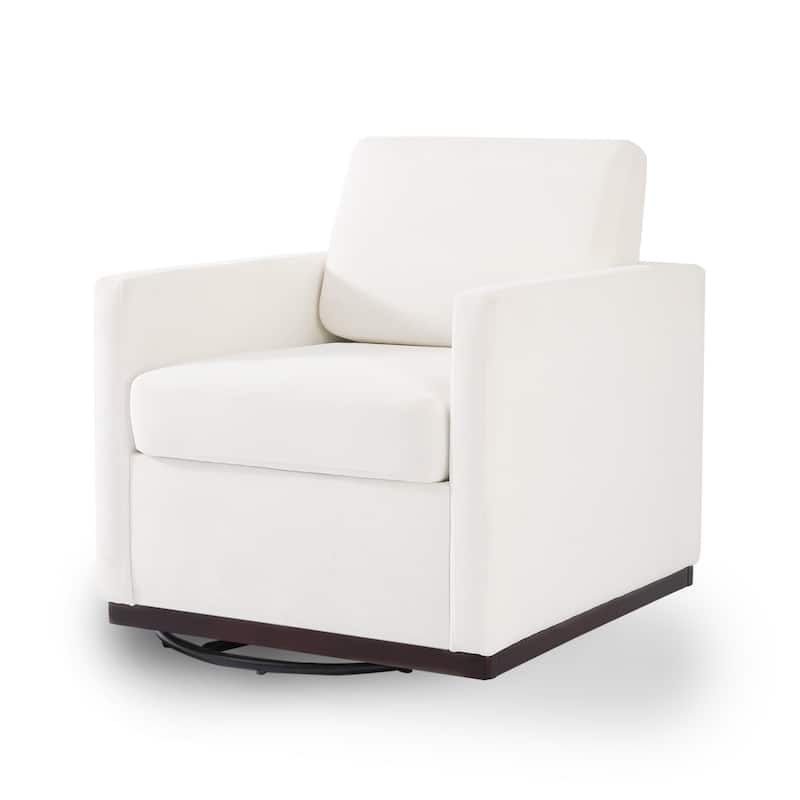 uixe Modern Upholstered Swivel Accent Chair with Pocket Spring Seat
