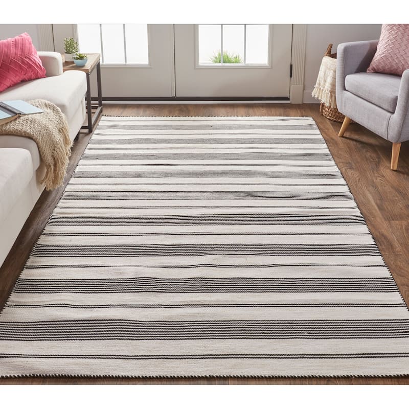 Granberg Eco-Friendly PET Rug, Outdoor, Black/White, Area Rug