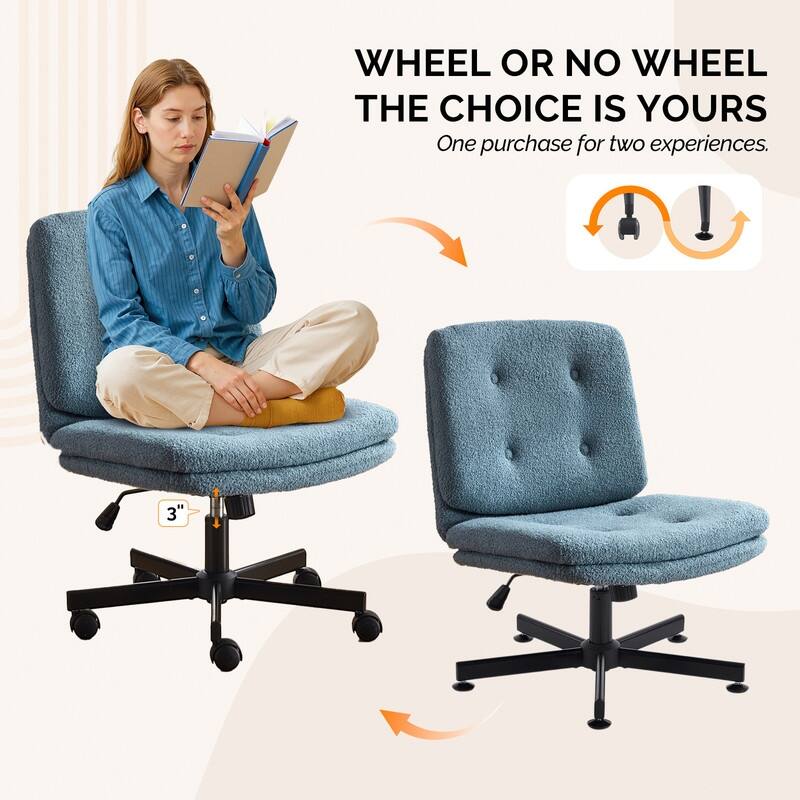 Tufted Teddy Fleece Swivel Chair With Reclining And Foot Studs
