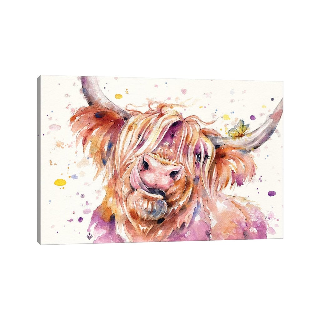 iCanvas "Bad Hair Don't Care (Scottish Highland Cow)" by Sillier Than Sally Canvas Print