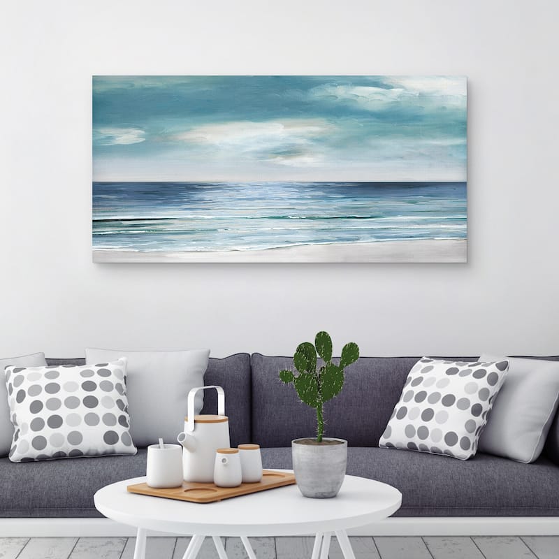 Blue Silver Shore by Sally Swatland Canvas Art Print