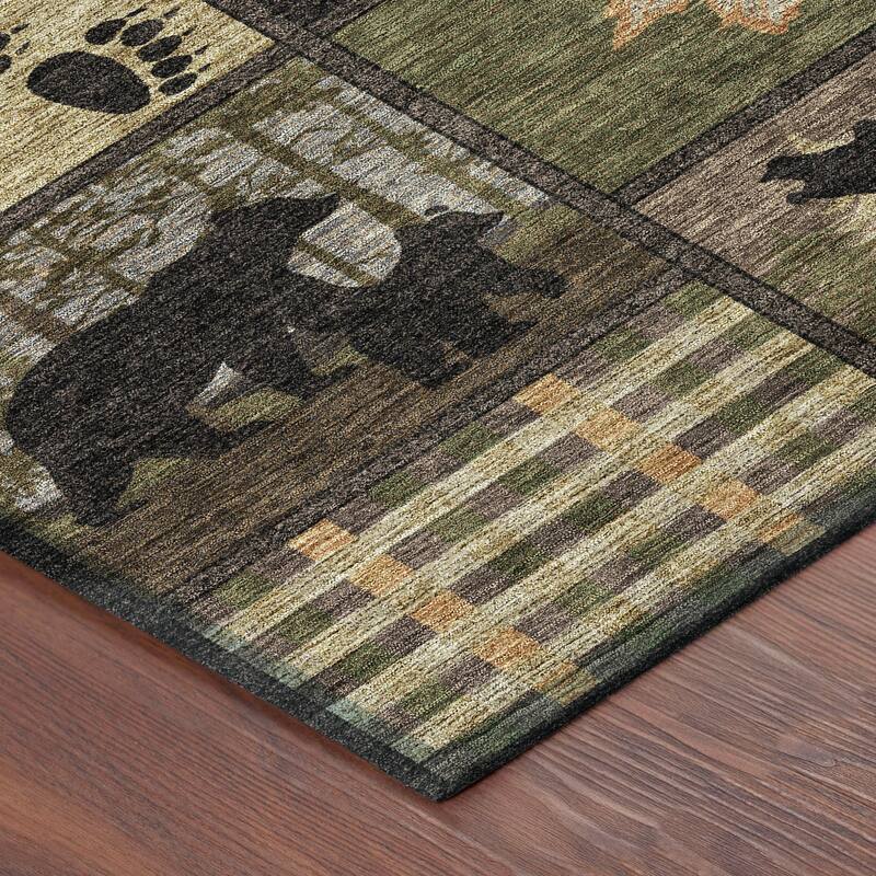 Machine Washable Indoor/ Outdoor Lodge Impressions Chantille Rug