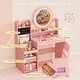preview thumbnail 17 of 18, Gymax Kids Vanity Table Set w/ Lighted LED Mirror Princess Dressing