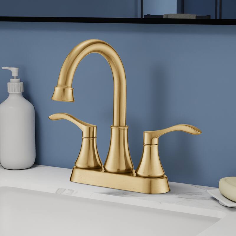 Topcraft Two Handle Bathroom Sink Faucet with Pop-Up Drainer