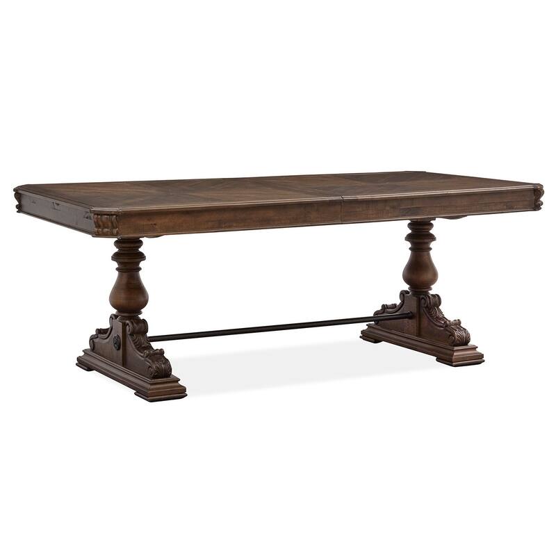 Magnussen Home Durango Willadeene Brown Extendable Trestle Dining Table - 41''W x 81''D x 30.5''H - 41''W x 81''D x 30.5''H